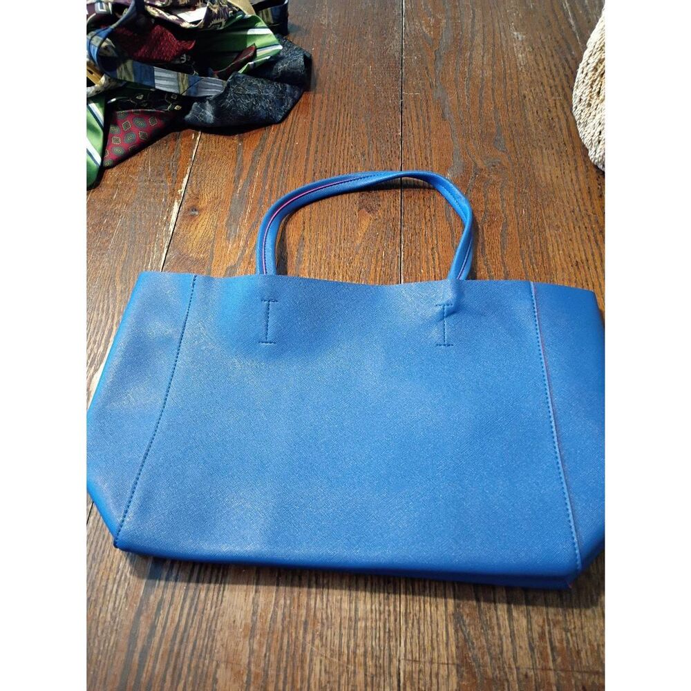 New Macys Blue Pink Top Handle Tote Handbag Casual Summer Beach Pool Bag